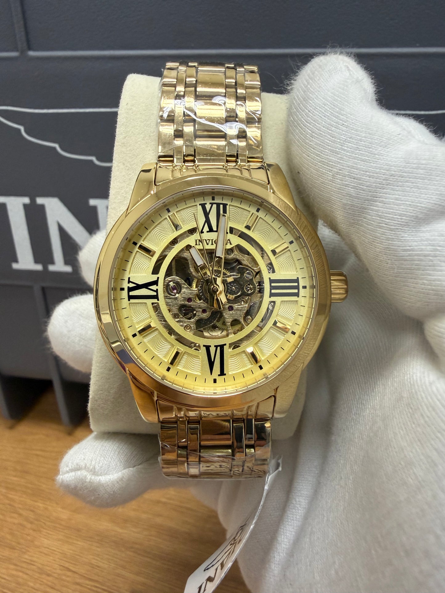 Invicta Objet D Art Automatic Men's Watch w/ Skeleton Dial - 41mm, Gold