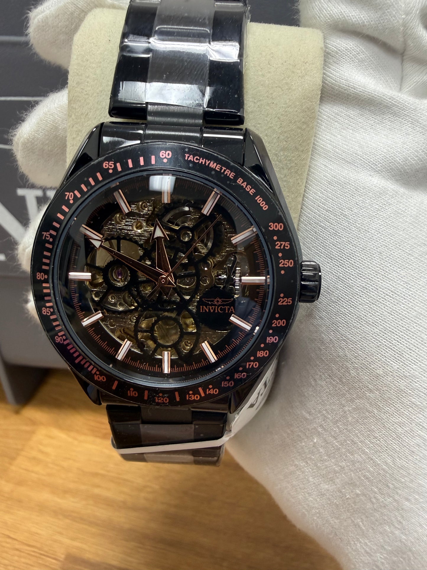 Invicta Objet D Art Excelsior Automatic Men's Watch w/ Skeleton Dial - 43mm, Black