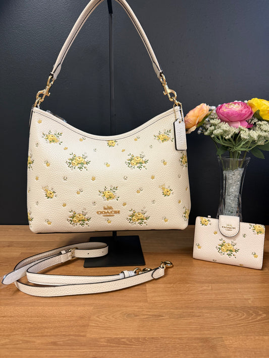 Coach Laurel Floral Print Crossbody Bag with Matching Wallet