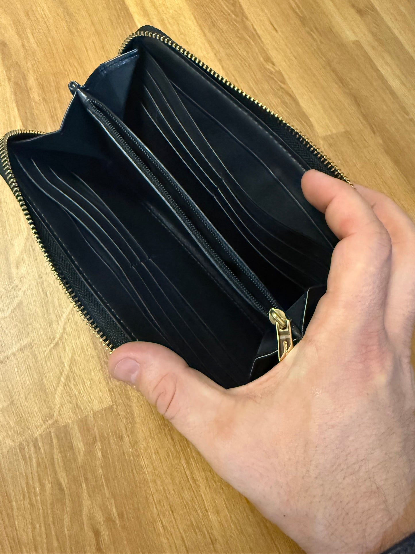 Coach Zip Wallet Signature Brown Black