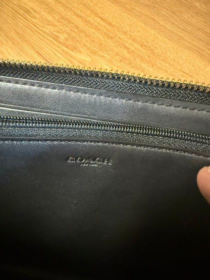 Coach Zip Wallet Signature Brown Black