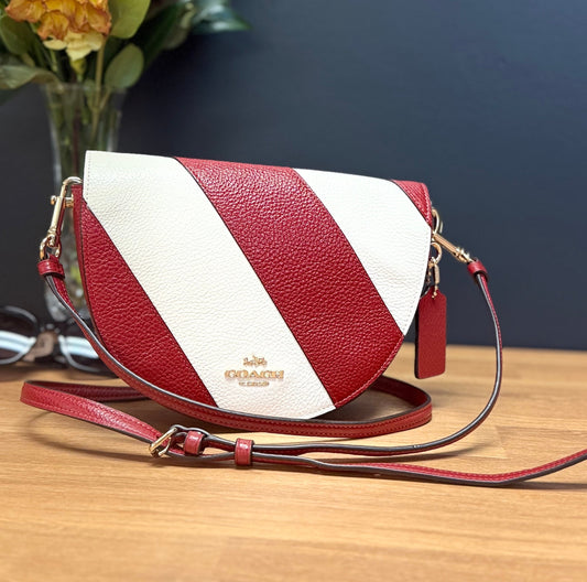 Coach Ellen Crossbody with Red and White Stripes