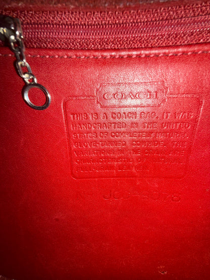 Vintage Coach Companion Flap bag in a rich currant/ red glove tanned leather, style #9076, 1990s