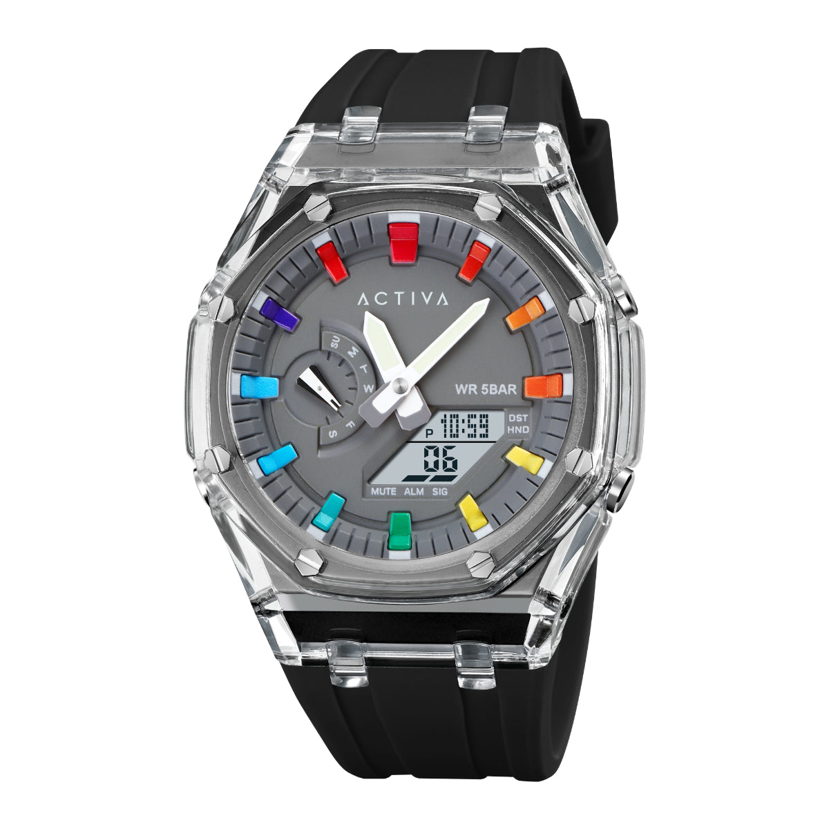 Activa Kaleido X Invicta Digital - 44.2mm, Black, Clear